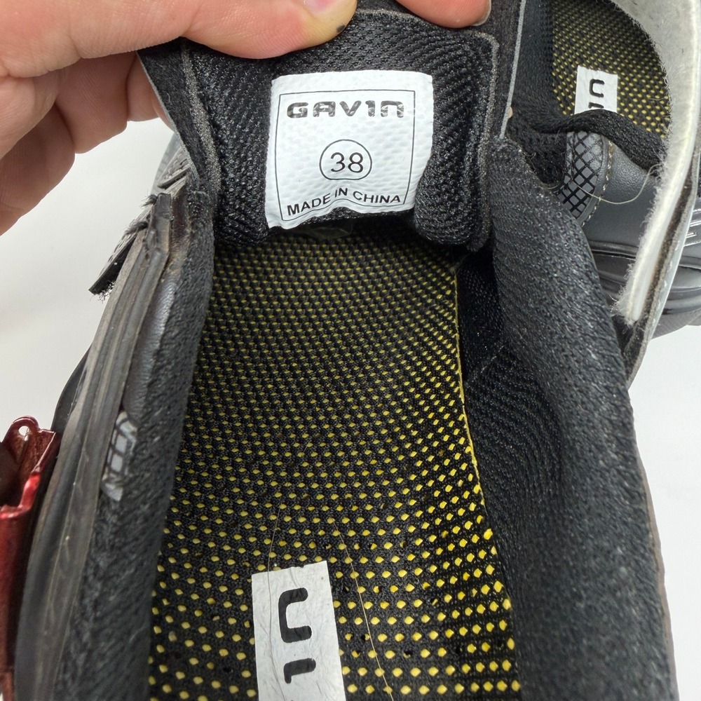 Gavin Road Cycling Shoes Black Silver Buckle Strap SPD SPD-SL Compatible Size 38 - Picture 7 of 10